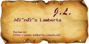 Jónás Lamberta névjegykártya